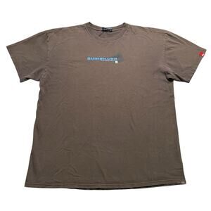 Y2K Quiksilver T Shirt Men XL short sleeve Brown Skate Surf Outdoors Baggy